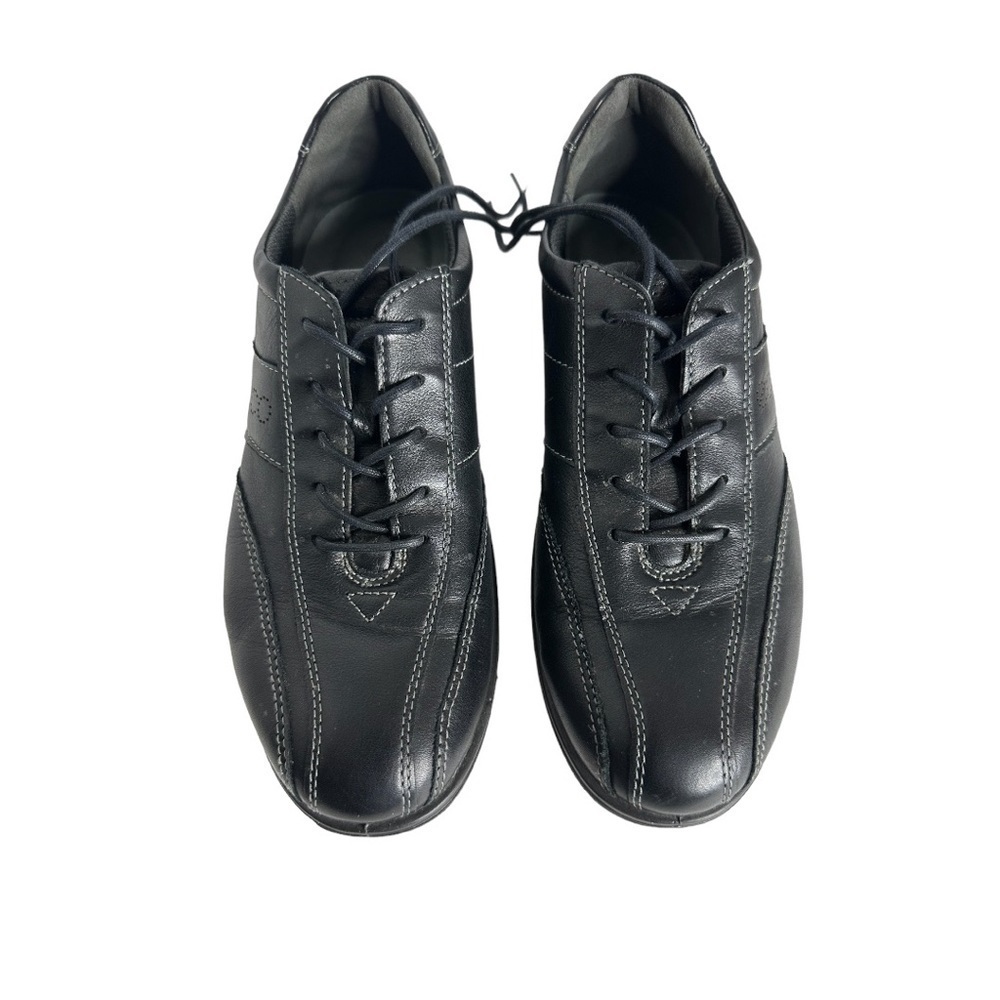 ECCO Women’s Black Leather Arch Support Lace Up Sneakers Shoes Size  39 (8/8.5)